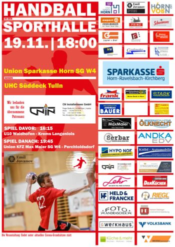 Spieleankünder  ML1 Union Sparkasse Horn SG W4 – UHC Süddeck Tulln