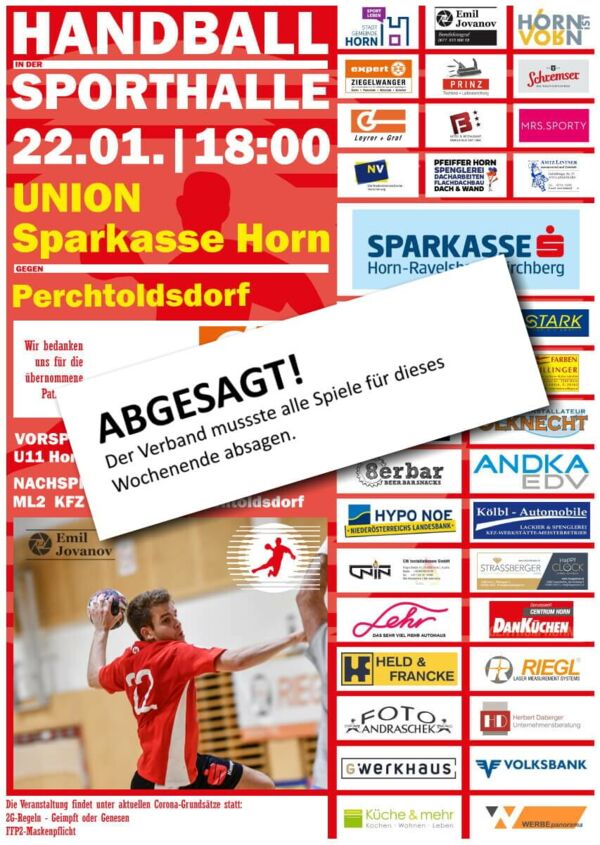 Handball Union Sparkasse Horn - Perchtoldsdorf am 22.01.2022